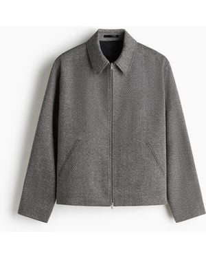 H&M Jacke aus Wollgemisch mit Kragen - Grau