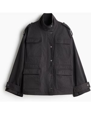 H&M Cargojacke aus Twill - Schwarz