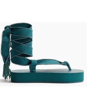 H&M Plateau-Zehensandalen mit Bindedetail - Grün
