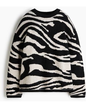 H&M Pullover in Jacquardstrick - Schwarz