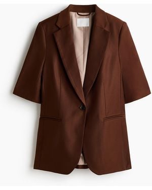 H&M Blazer mit Kurzarm - Braun