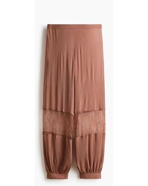 H&M Schlafhose mit Spitzendetail - Braun