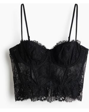 H&M Kanten Bustier - Zwart