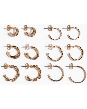H&M 6 Paar Hoop-Ohrringe - Mehrfarbig