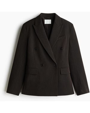 H&M Zweireihiger Blazer - Schwarz