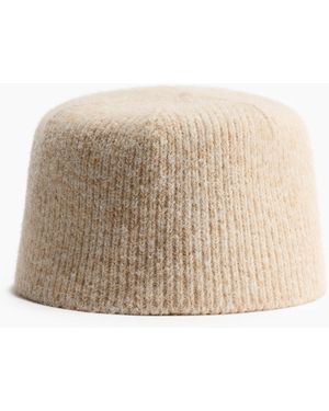 H&M Rippstrickmütze im Pillbox-Look - Natur