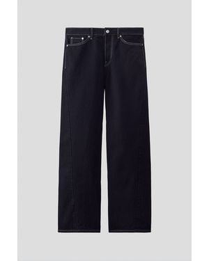 H&M Twisted Jeans in Loose Fit - Blau