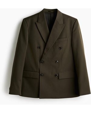 H&M Zweireihiges Jackett in Relaxed Fit - Schwarz
