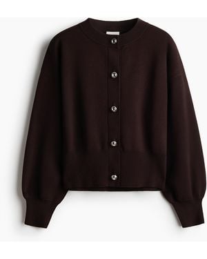 H&M Fijngebreid Vest - Zwart