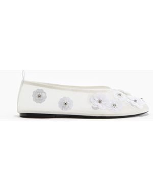 H&M Mesh-Ballerinas mit Applikationen - Weiß