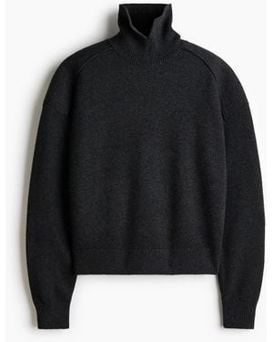 H&M Rollkragenpullover aus Kaschmirgemisch - Schwarz