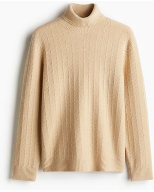 H&M Rollkragenpullover in Regular Fit - Natur