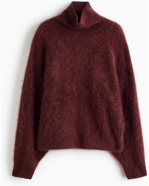 H&M Oversized Wollpullover mit Turtleneck - Rot