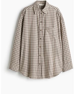 H&M Oversized Baumwollbluse - Natur