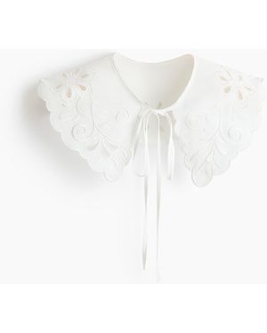 H&M Kragen mit Broderie Anglaise - Weiß