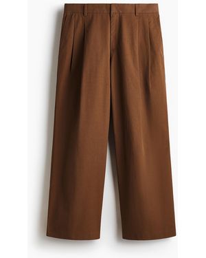 H&M Elegante Hose in Loose Fit - Braun