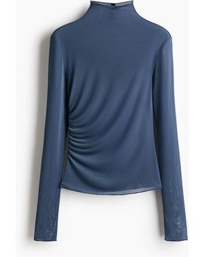 H&M Top Van Transparant Tricot - Blauw