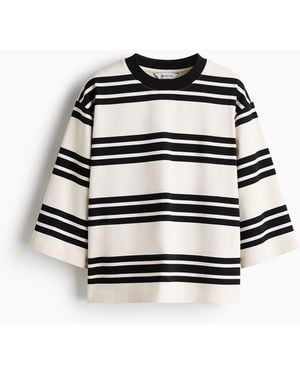 H&M Baumwollshirt in Loose Fit - Schwarz