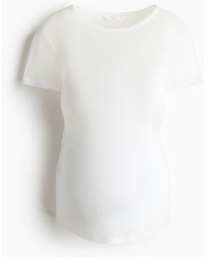 H&M Mama Geribd T-shirt Van Pimakatoen - Wit