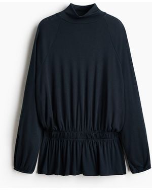 H&M Oversized Turtleneck-Shirt - Blau