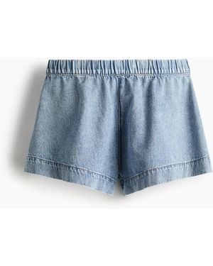 H&M Schlupfshorts aus Denim - Blau