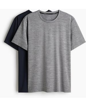 H&M 2er-Pack Sport-T-Shirts mit DryMoveTM - Grau