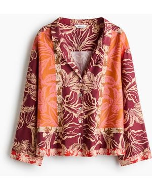 H&M Casual Overhemdblouse Van Viscose - Rood