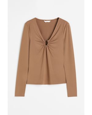 H&M Shirt mit Zierspange - Braun