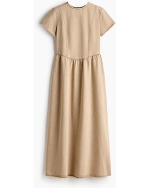 H&M Denim Maxi-jurk - Naturel