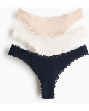 H&M 3er-Pack Brazil-Slips mit Spitzenborte - Blau