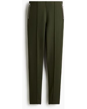H&M Interlock-Hose mit Reissverschlüssen - Grün