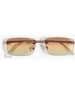H&M Randloze Zonnebril Met Rechthoekige Glazen - Metallic