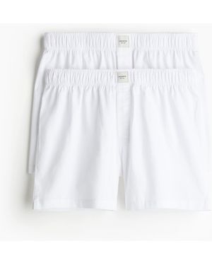 H&M 2er-Pack Boxershorts aus Baumwollsatin - Weiß