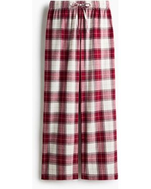 H&M Pyjamabroek Van Katoenen Flanel - Rood