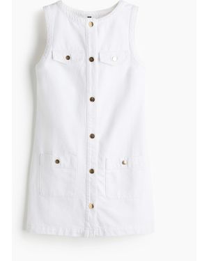 H&M Ärmelloses Denimkleid - Weiß