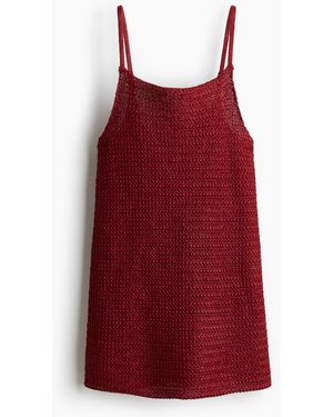 H&M Strandkleid aus strukturiertem Strick - Rot