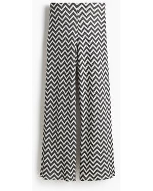 H&M Weite Hose aus Jacquardstrick - Weiß