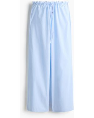 H&M Pyjamahose aus Baumwollpopeline - Blau