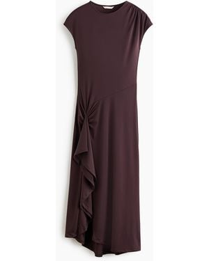 H&M Jerseykleid mit Drapierung - Lila