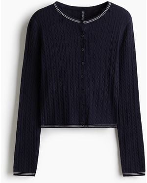 H&M Cardigan in Zopfstrick - Blau