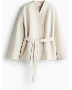 H&M Handgefertigter Mantel aus Wollmix - Natur