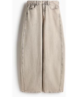 H&M Baggy High Jeans - Naturel