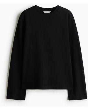 H&M Langarmshirt aus Jersey - Schwarz
