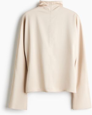 H&M Satijnen Top Met Turtleneck - Naturel