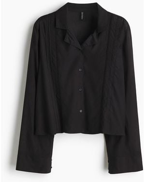 H&M Schlafoberteil mit Biesenfalten - Schwarz