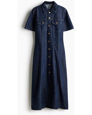 H&M Blusenkleid aus Denim - Blau