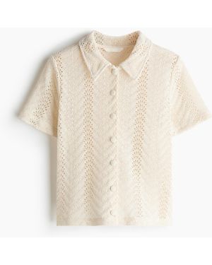 H&M Overhemdblouse Met Gehaakte Look - Naturel