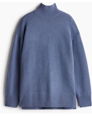 H&M Oversized-Rollkragenpullover - Blau