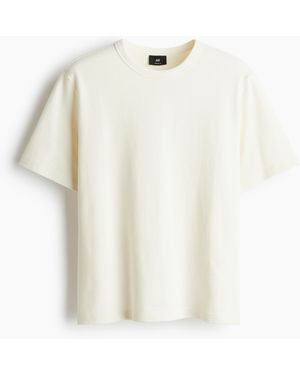 H&M T-Shirt mit Waffelstruktur in Regular Fit - Weiß