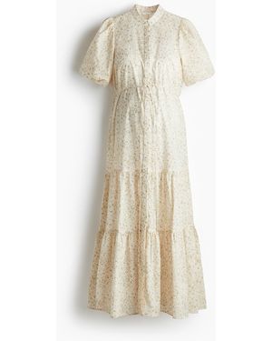 H&M Mama Katoenen Strokenjurk - Wit